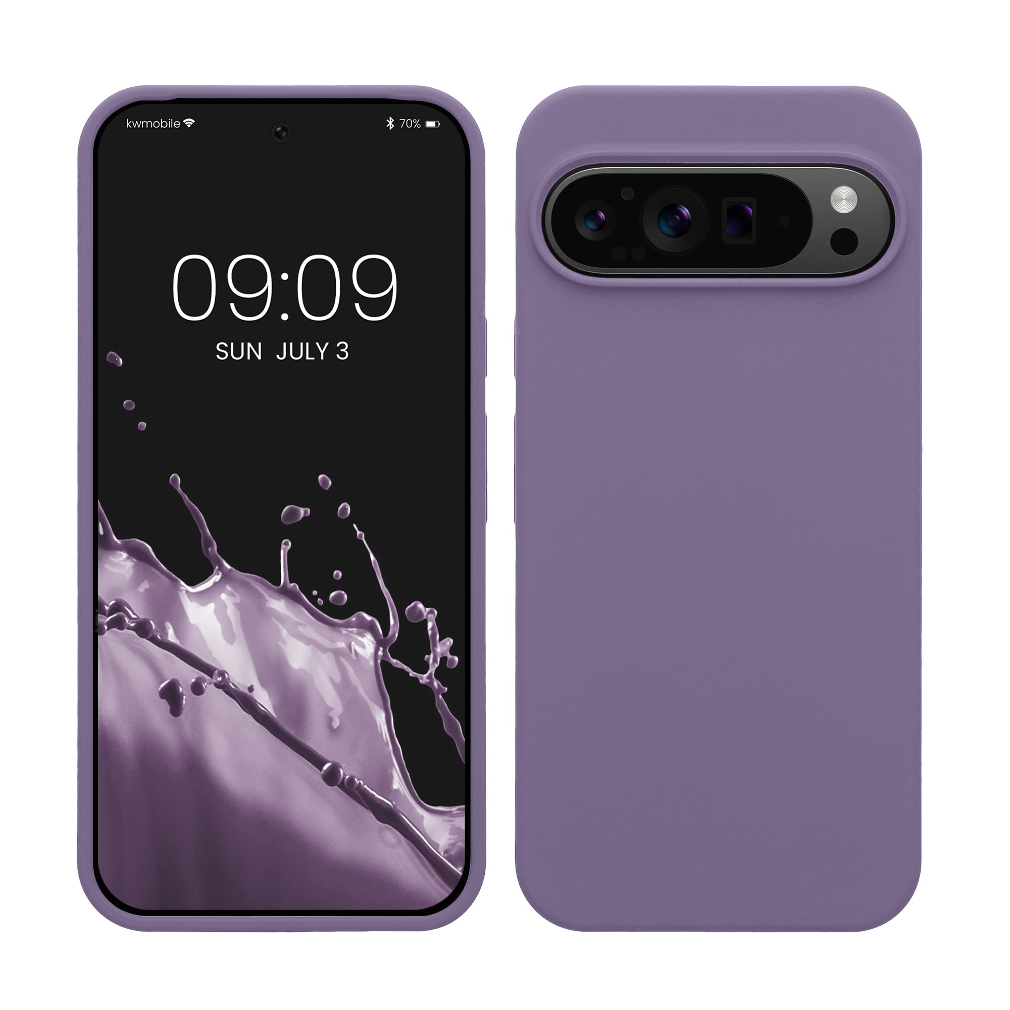 kwmobile Case Compatible with Google Pixel 9 Pro XL Case - TPU Silicone Phone Cover with Soft Finish - Violet Purple