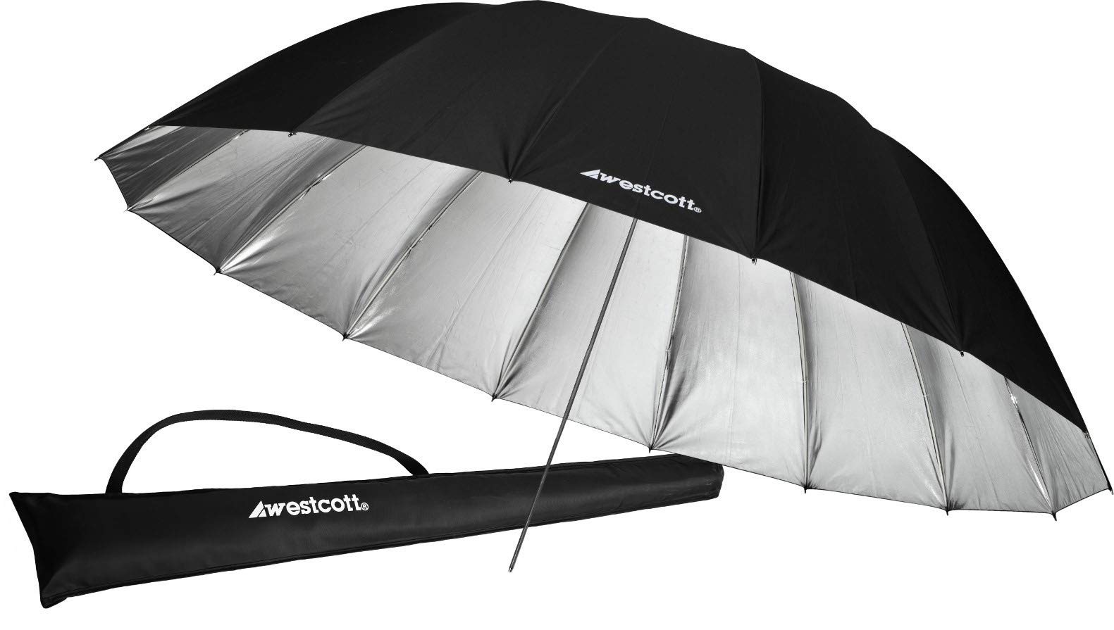 Westcott 4633 7-Feet Silver with Black Cover Parabolic Umbrella