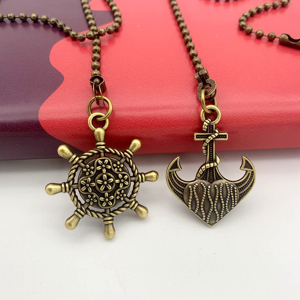 Dotlite Nautical Ceiling Fan Pull Chain Extender, 2Pcs 12In Bronze Decorative Fan String Pulls Pendant Extension, 3Mm Diameter B