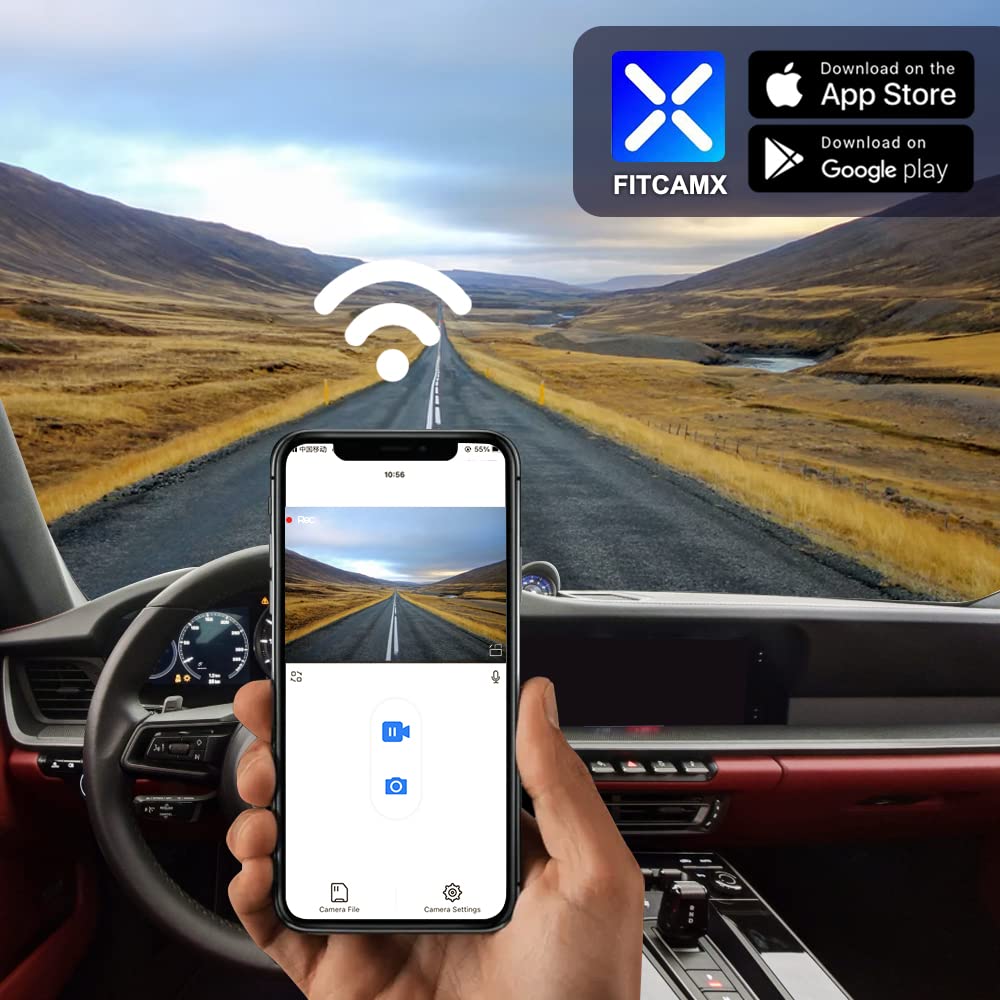 Fitcamx 4K Dash Cam Compatible With Porsche 718 Boxster Cayman 981 987 982 911 Turbo (Model C), Integrated Oem Look, Uhd 2160P V