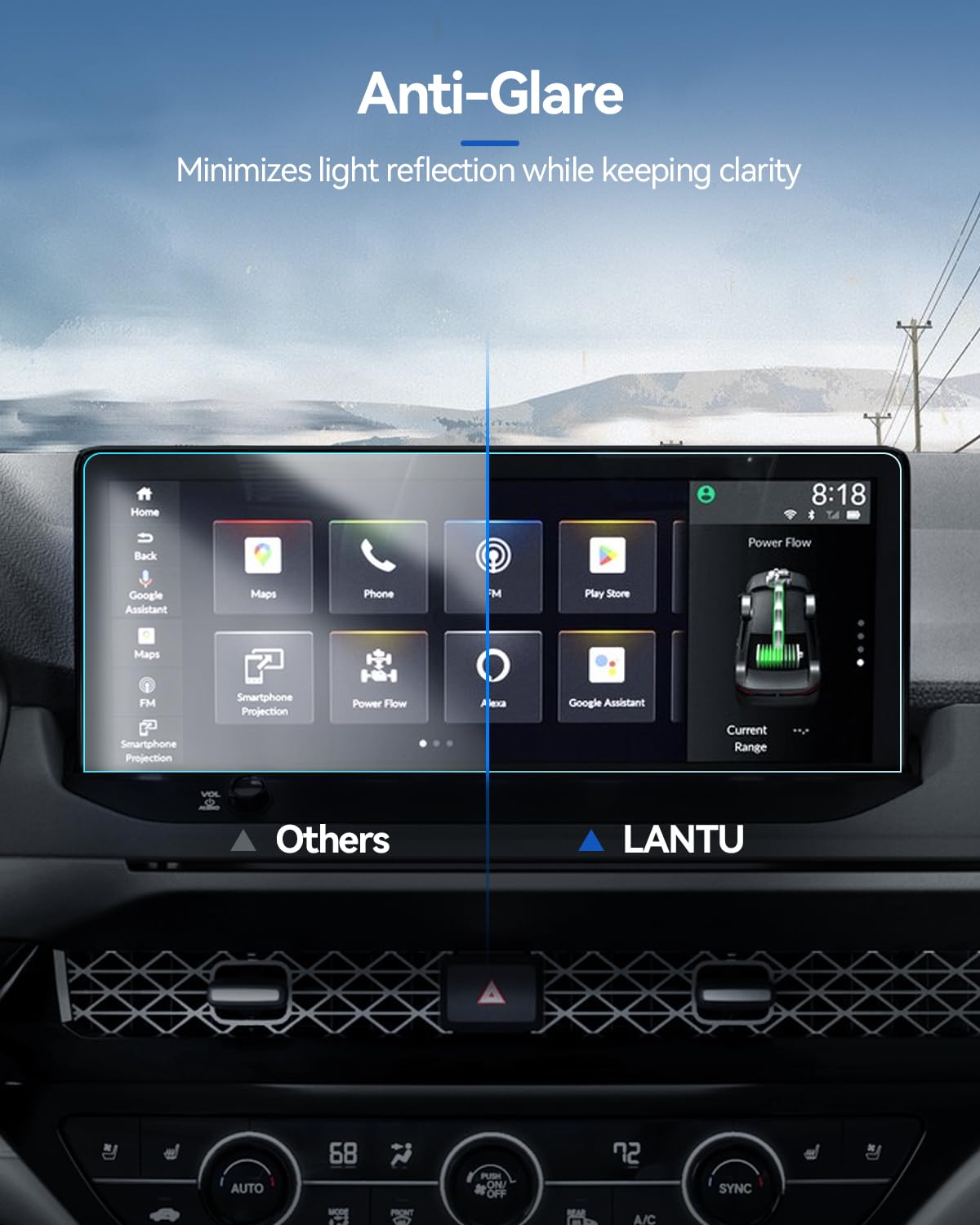 Lantu 2 Pack Nano Screen Protector For Honda Accord 2024 2023 Accessories Navigation Anti Glare Screen Saver Film For Accord Hyb