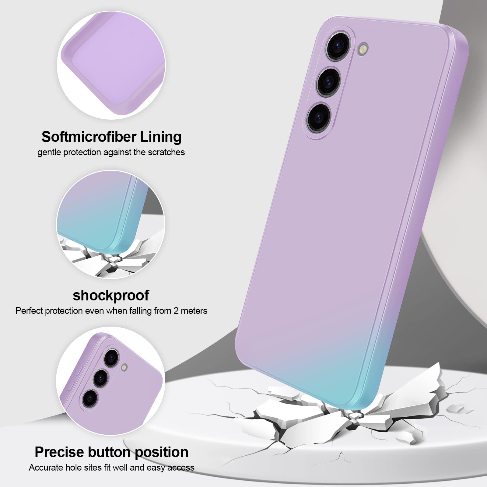 Giiyoon Silicone Case Compatible With Samsung Galaxy S23 5G, Full Body Silky Soft Touch Phone Case With Camera Protection, Shock