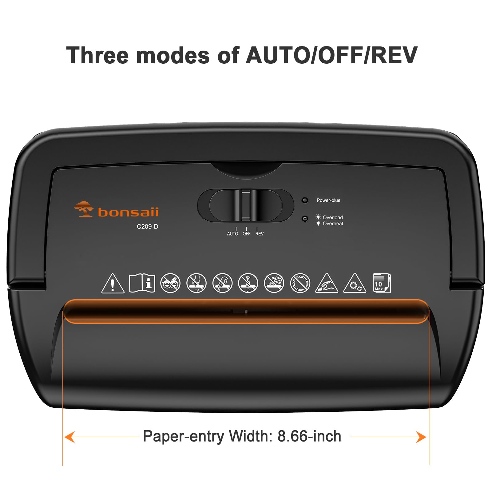 Bonsaii 10 Sheet Cross Cut Paper Shredder, 5.5 Gal Home Office Heavy Duty Shredder For Credit Card, Staple, Clip With Transparent Window(C209 D)