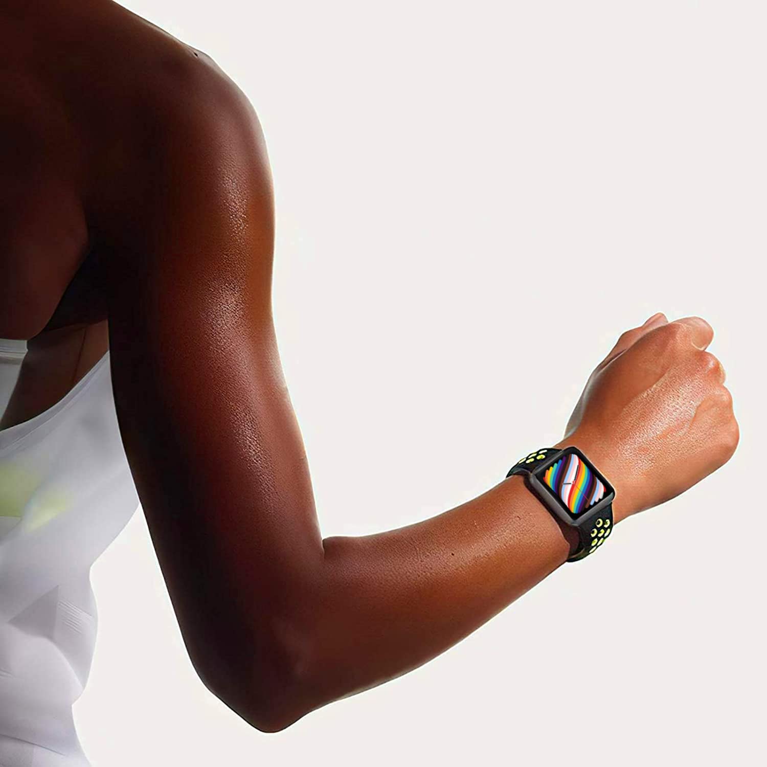 Almnvo Bands For Apple Watch Band 49Mm 45Mm 44Mm 42Mm,Sport Silicone Solo Loop Breathable Wristbands,Replacement Strap No Clasp