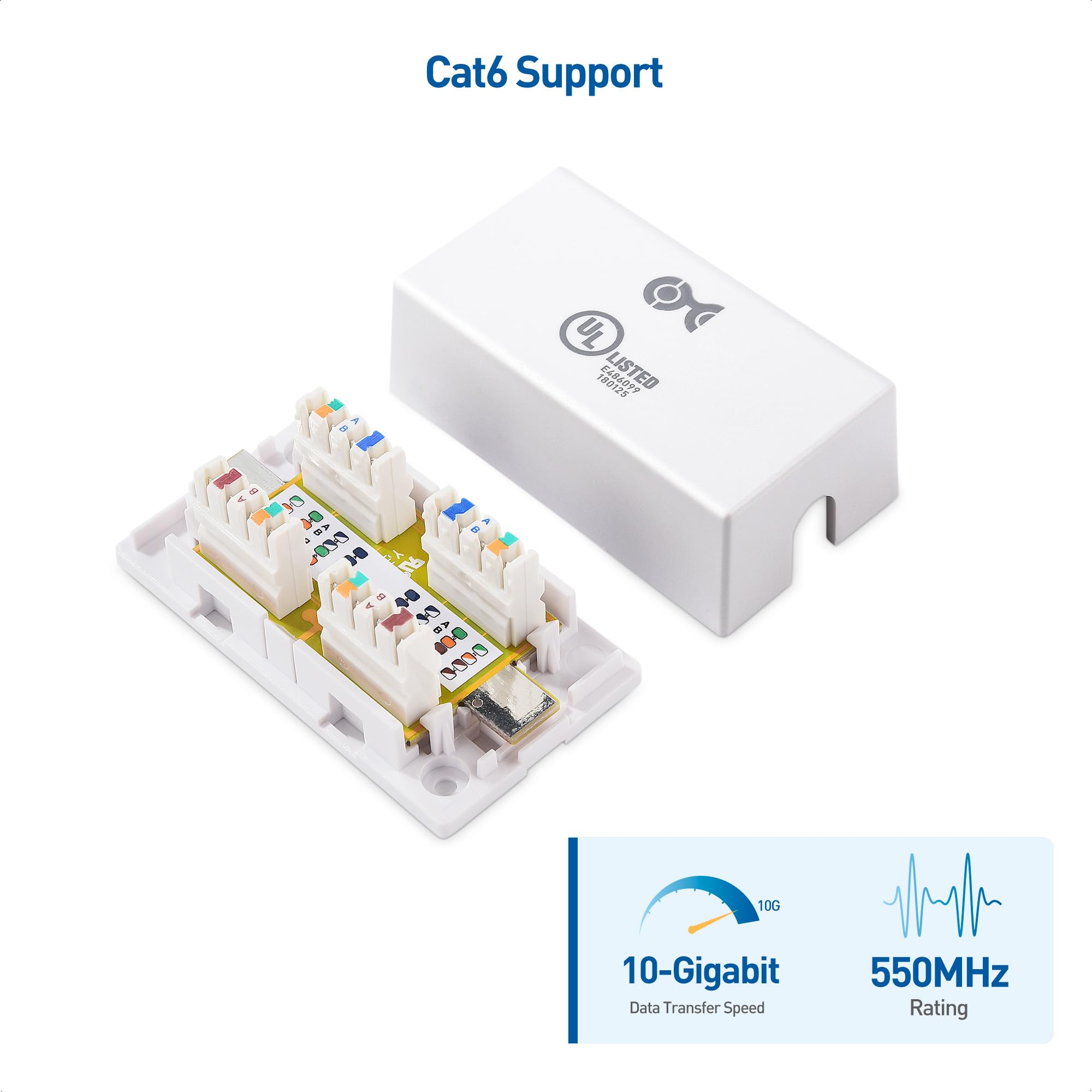 Cable Matters 5 Pack Cat 6 Splice, Cat 6 Ethernet Junction Box (Cat 6 Junction Box/Ethernet Splice) in White