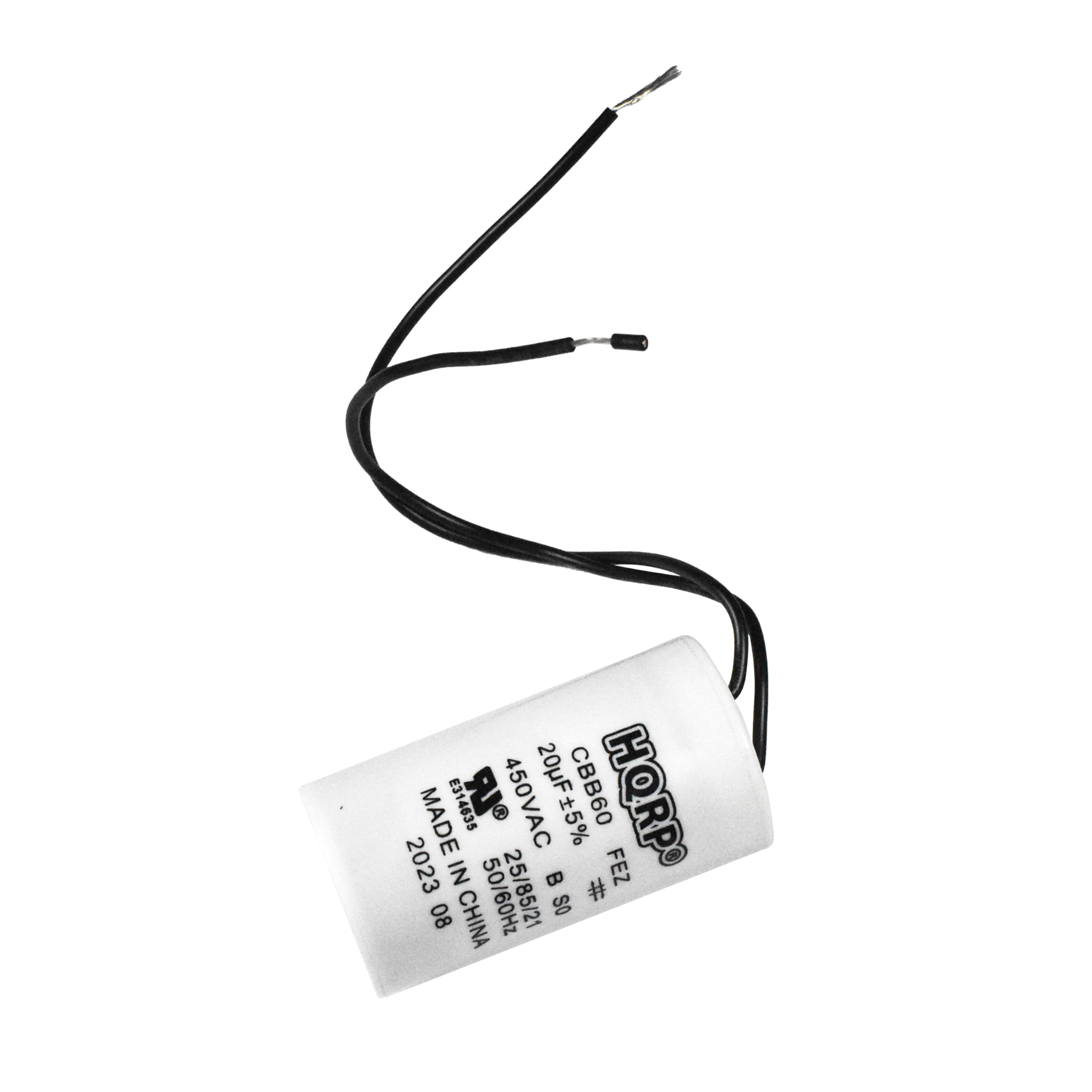 Hqrp 20Uf 450V Wire Lead Cylinder Motor Run Capacitor Compatible With Ac Electric Motor Start Hvac Blower Compressor Pump Electr