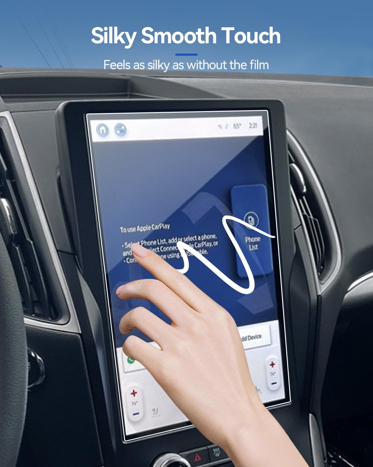 Lantu 2Pcs Car Screen Protector For 2024 2023 2022 2021 Ford Edge (Se/Sel/St Line/Titanium/St) Accessories 12'' Nano Navigation