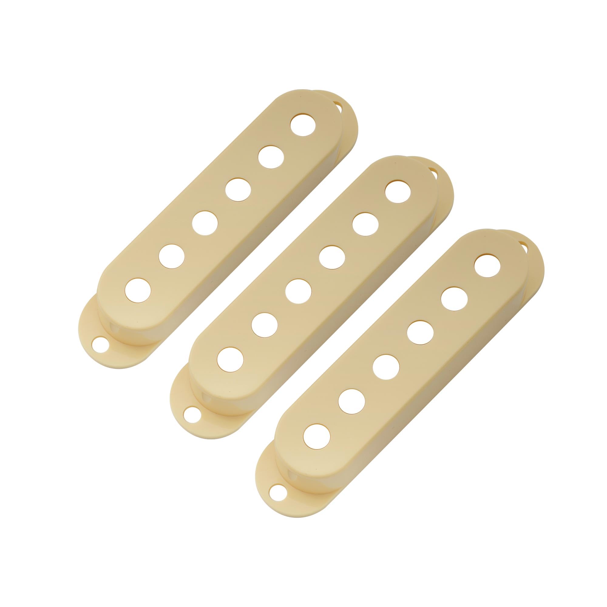 Musiclily Pro Plastic Guitar Single Coil Pickup Covers For Fender Usa/Mexico Strat Electric Guitar, Cream (Set Of 3)