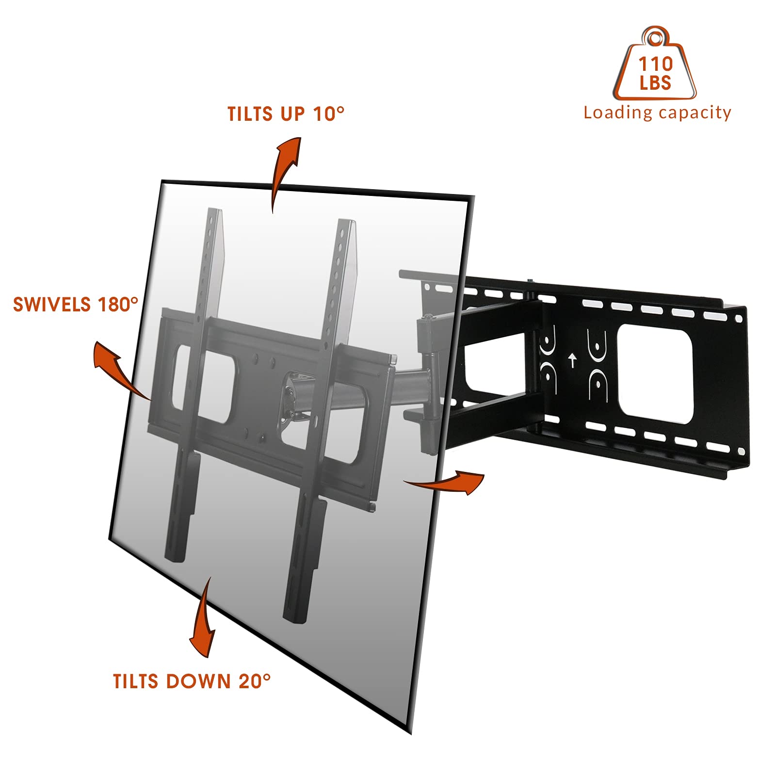 Megamounts Versitile Heavy Duty Full Motion Wall Mount For 32 70 Inch Displays