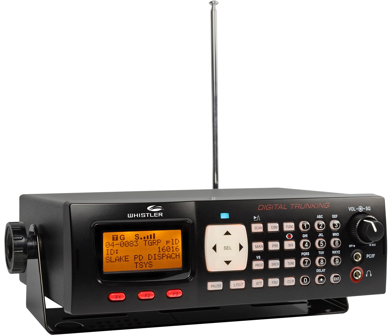 Whistler WS1065 Digital Trunking Desktop Scanner - Programmable Police/Fire Radio with Backlit Display, 1800 Memory Channels, an