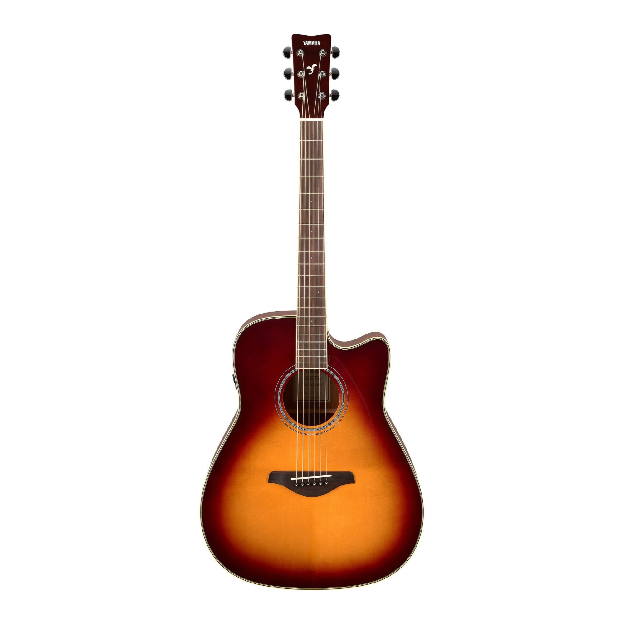 Yamaha FGC-TA Dreadnought Cutaway Transacoustic Guitar w/ Chorus and Reverb, Brown Sunburst