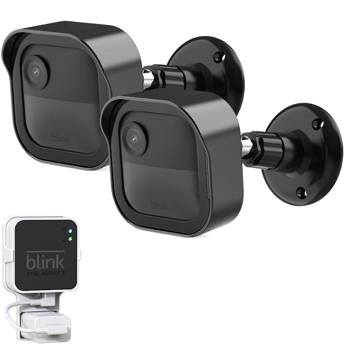 Blink Outdoor 4Th Gen Camera Mount, 2 Pack Weatherproof Protective Housing And 360 Degrees Adjustable Mount With Sync Module 2 Mount For Blink Outdoor Security Camera System(Black,Camera Not Included)