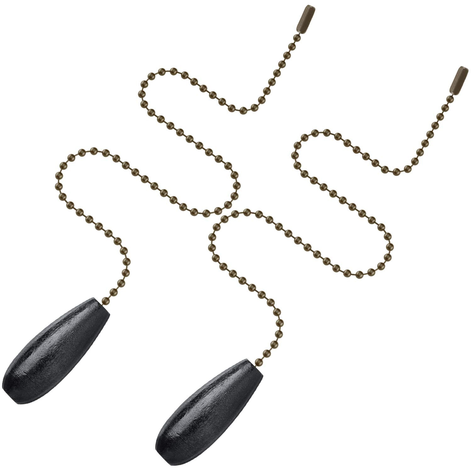 8 Pieces Ceiling Fan Pull Chains Extender Wooden Pendant Pull Chain Extension For Ceiling Light Lamp Fan(Black)