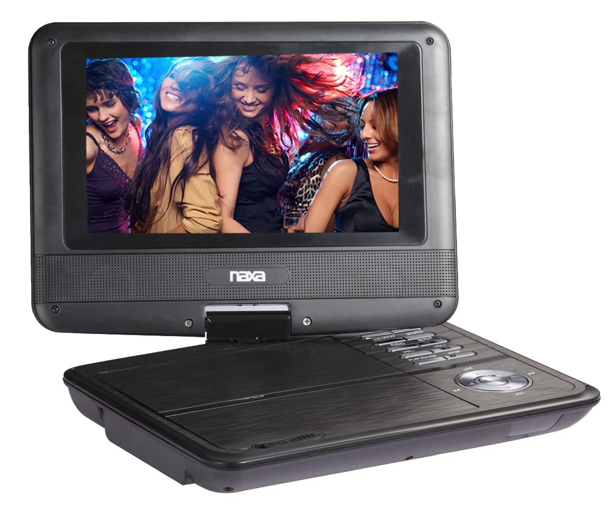 Naxa Electronics Npd 703 7 Inch Tft Lcd Swivel Screen Portable Dvd Player   Black Lacquer