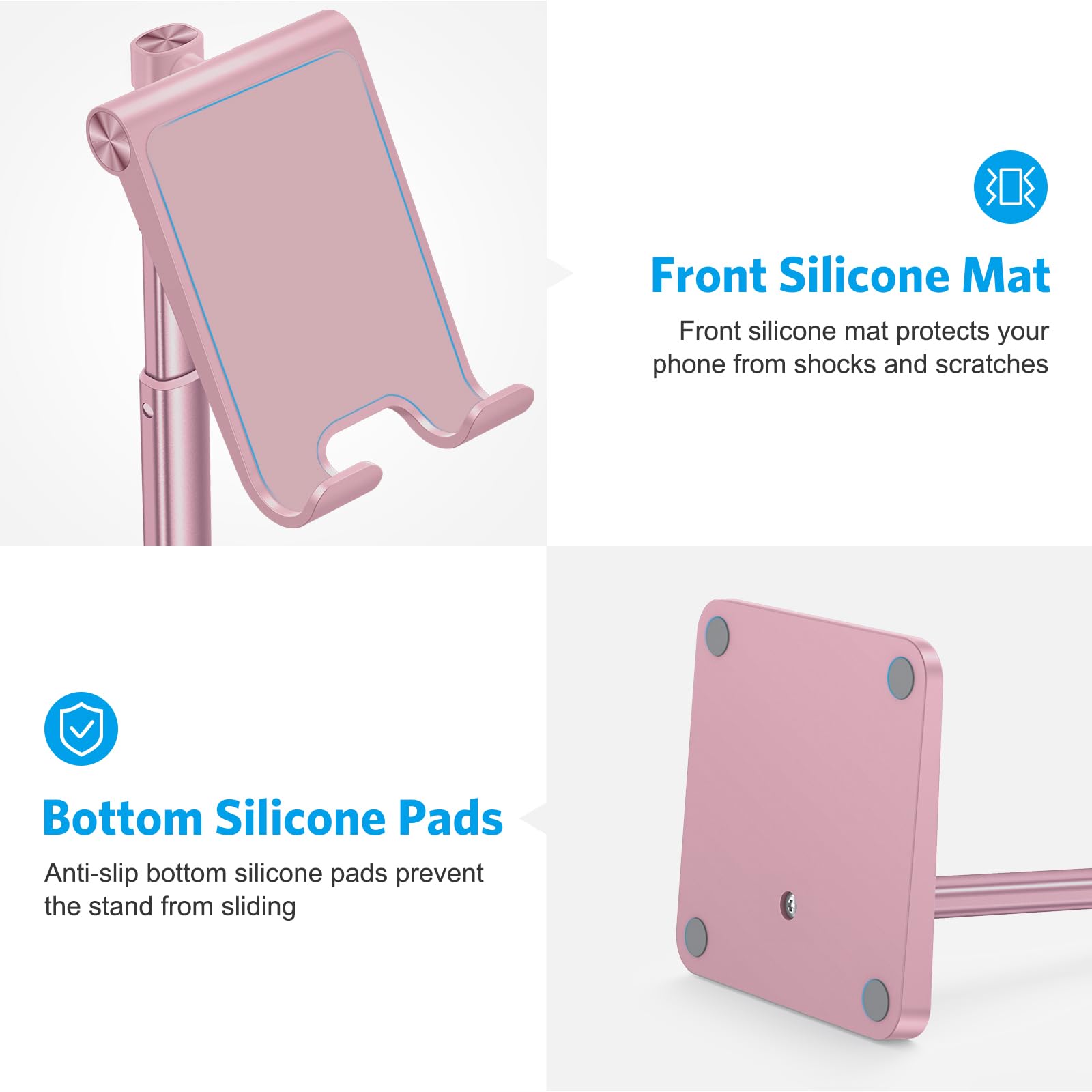 Cell Phone Stand, Omoton Adjustable Angle Height Desk Phone Dock Holder For Iphone Se 2/11 / 11 Pro/Xs Max/Xr, Samsung Galaxy S2