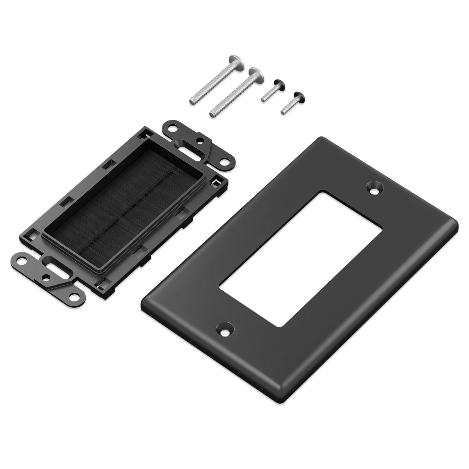 Iwillink Brush Wall Plate (10 Pack), Cable Pass Through Insert For Wires, Single Gang Cable Access Strap, Wall Socket For Hdtv,