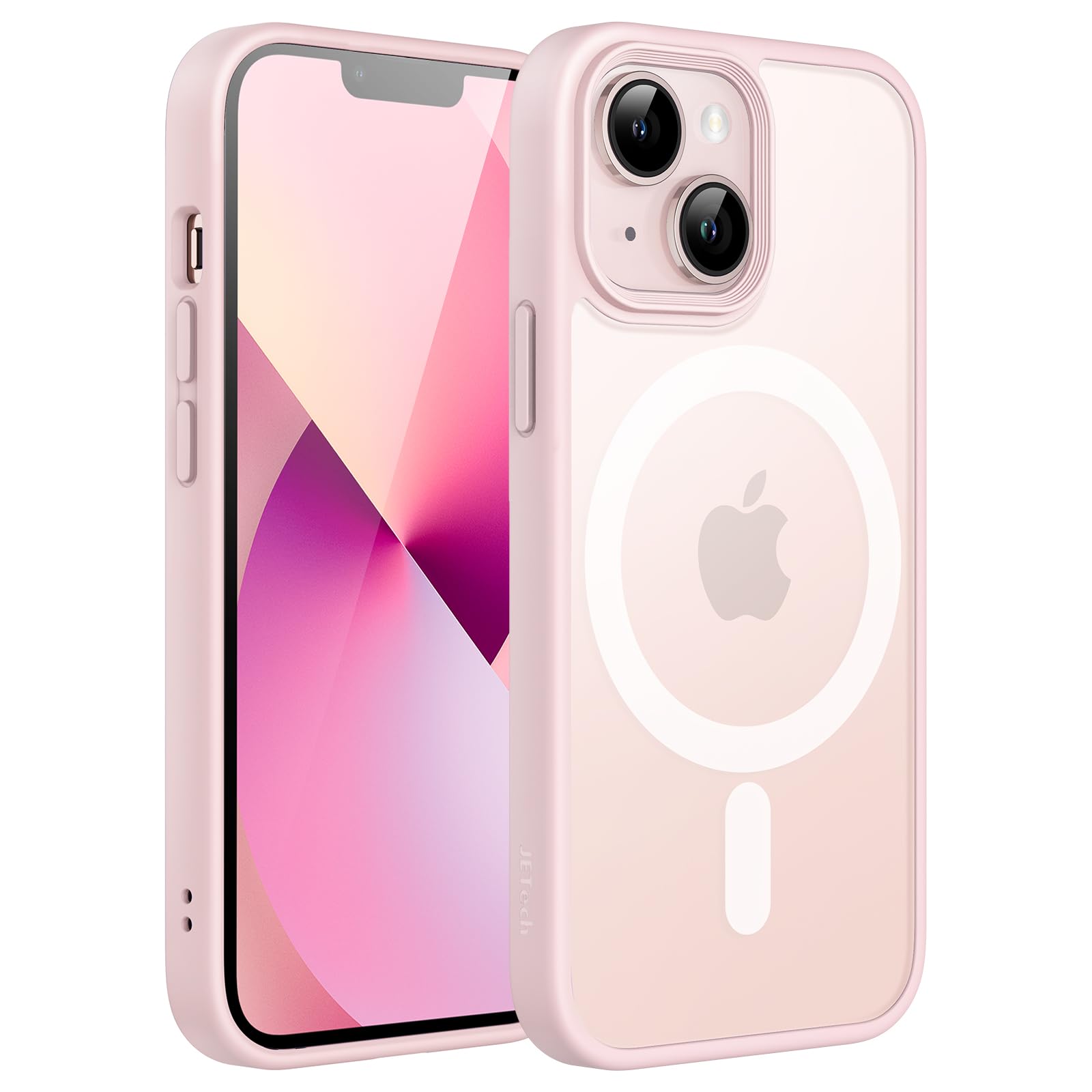 Jetech Magnetic Case For Iphone 13 Mini 5.4 Inch Compatible With Magsafe, Translucent Matte Back Slim Shockproof Phone Cover (Pi