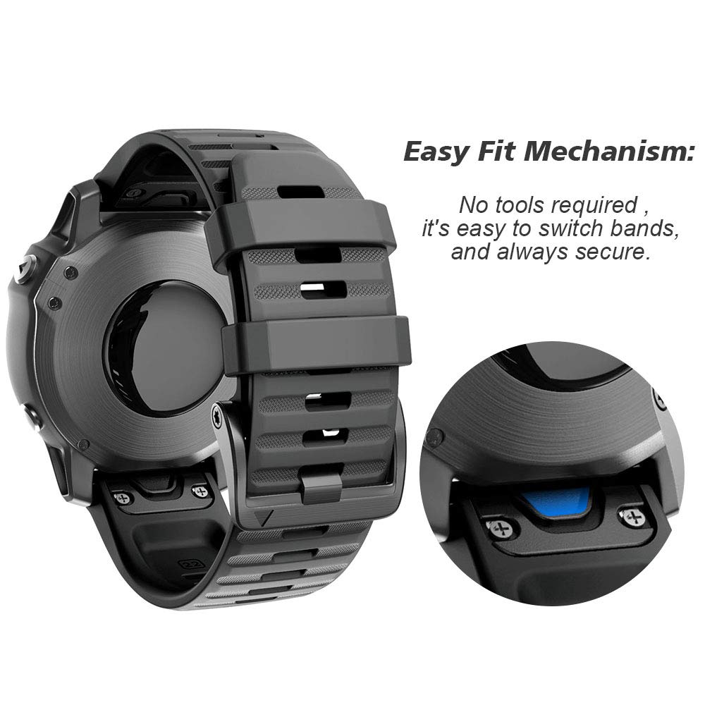 Notocity Compatible With Fenix 6 Pro Band 22Mm Easy Fit For Fenix 5/Fenix 5 Plus/Fenix 6/Fenix 6 Pro/Forerunner 935/Forerunner 9