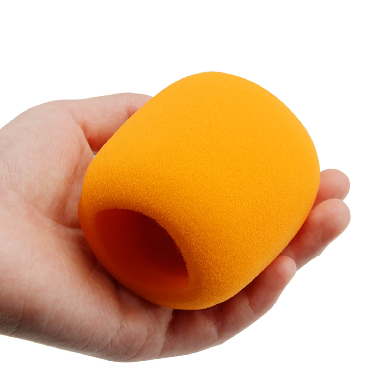Fielect 5Pcs Microphone Cover Foam Mic Cover Handheld Microphone Windscreen Mic Foam Filter Cover Orange For Karaoke Dj, Ktv Broadcasting