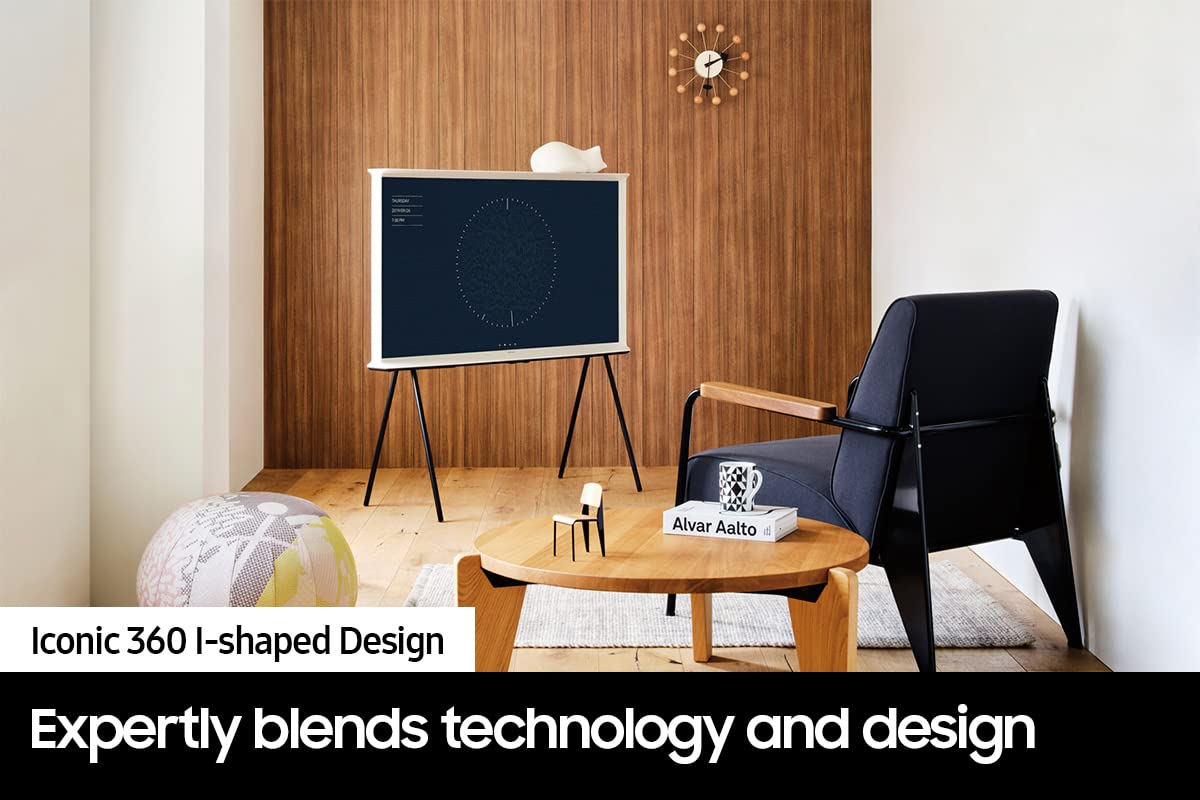 Samsung 65-Inch Class The Serif Ls01B Series - Qled 4K, I-Shaped Design, Anti-Reflection Matte Display, -Portable Easel -Stand,