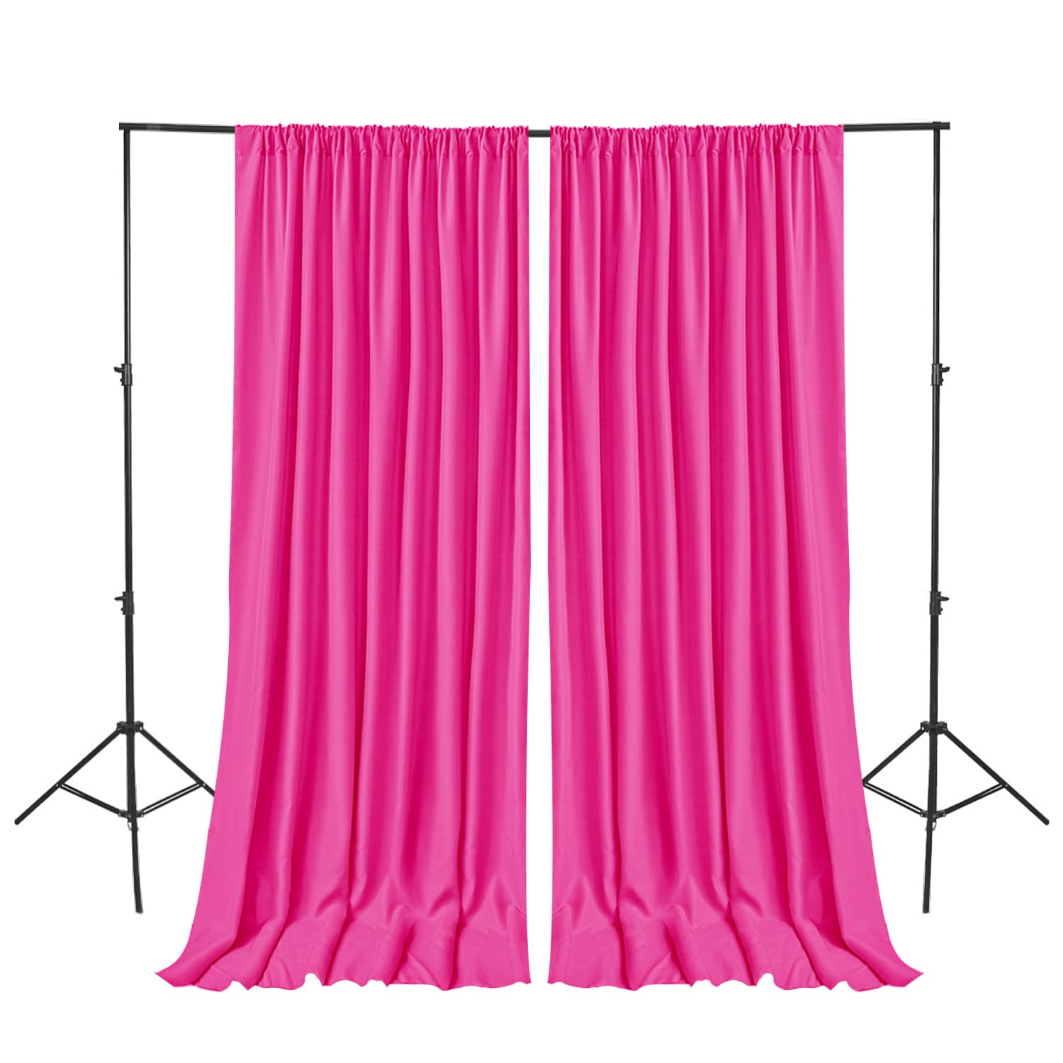 Hiasan Fuchsia Backdrop Curtains For Parties, Polyester Photography Backdrop Drapes For Family Gatherings, Wedding Decorations,