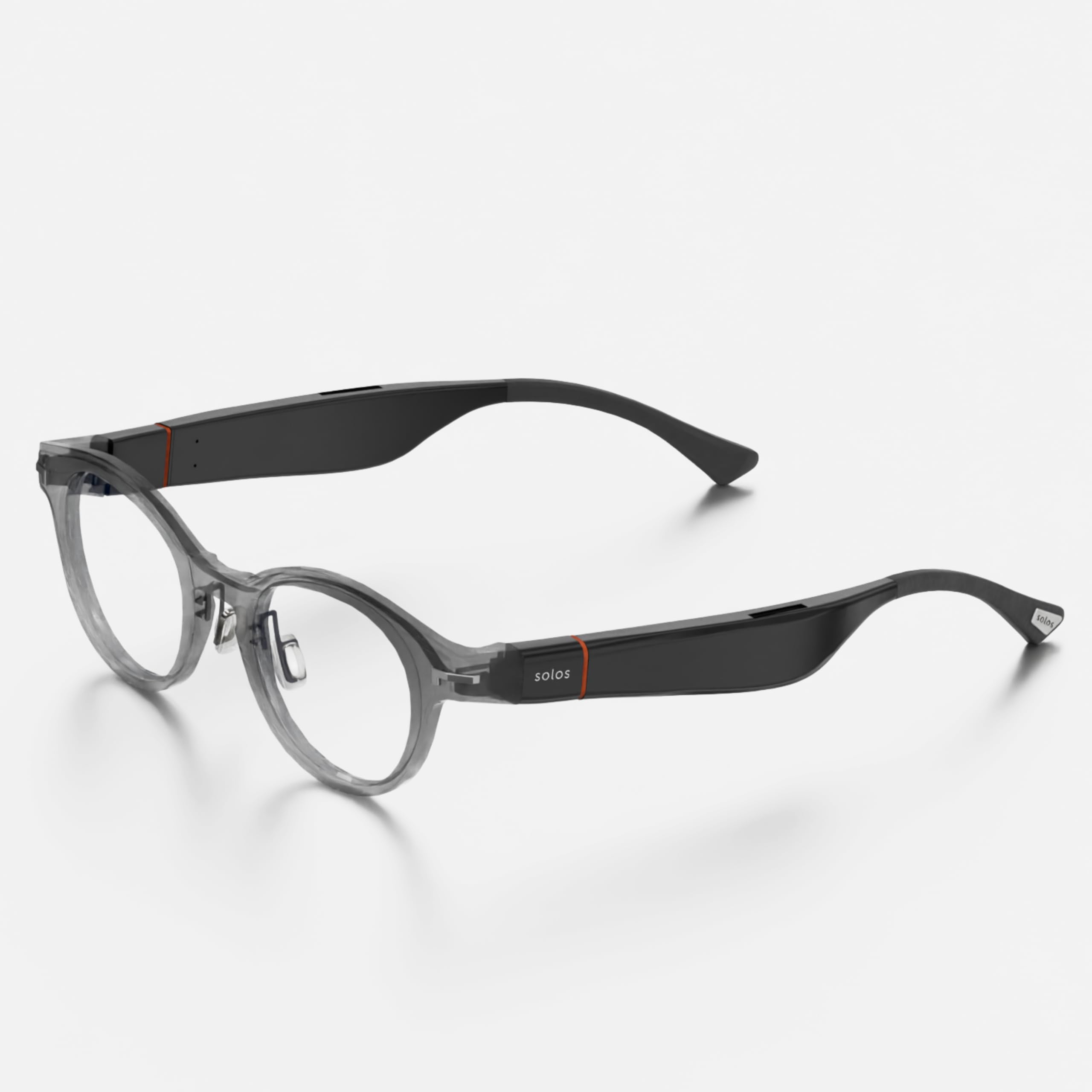 SOLOS AI Smart Glasses | AirGo A5 5th Gen | Hydro 8 Shiny Clear Gray | Integrated ChatGPT for Travel and Real Time Translation |