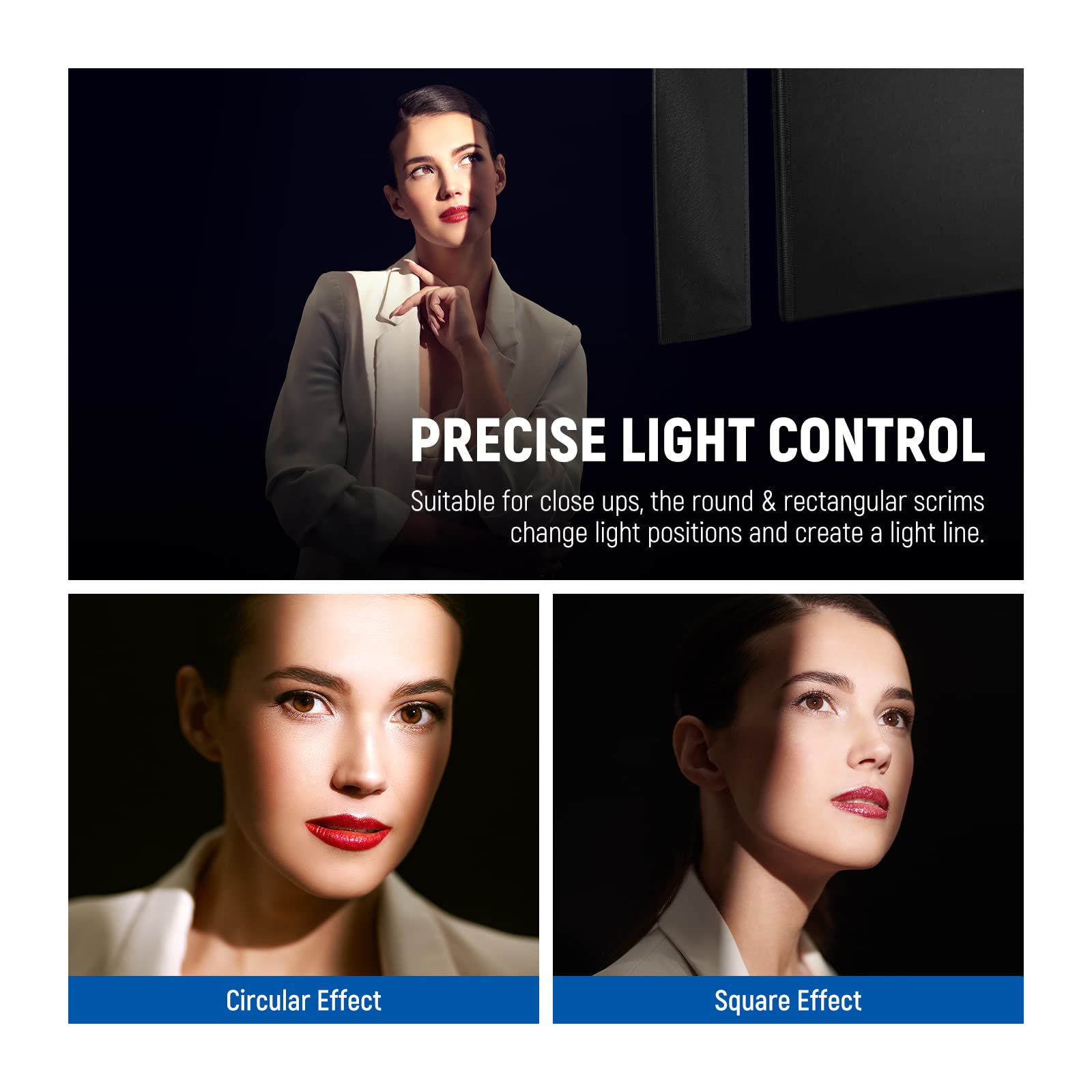 Neewer Foldable Scrim Flag Kit, 18X24In/45X60Cm 5 In 1 Photography Flag Panel Lighting Reflector Diffuser Light Modifier Shaper