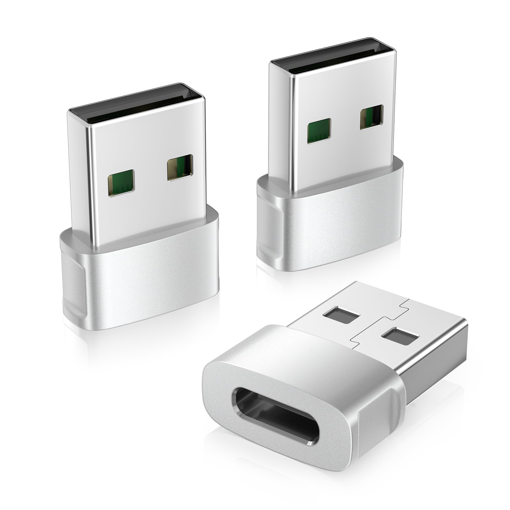 Basesailor for iPhone 17 Air 16 Pro Max Car Charger Adapter 3Pack,USB Male to USB Type C Female Cable Converter for New Apple 16