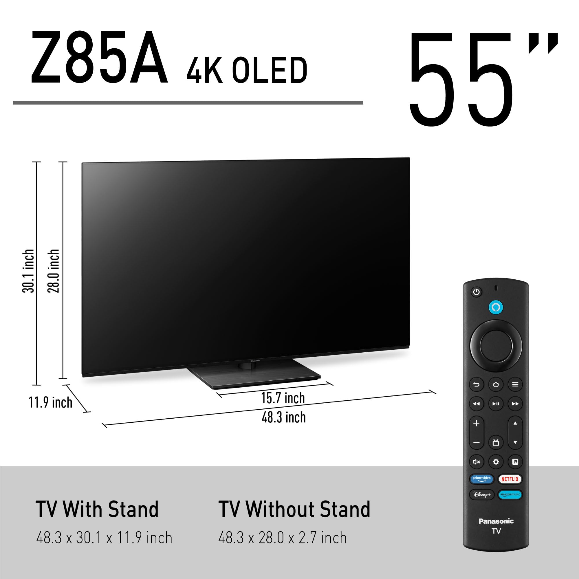 Panasonic Z85 Series (2024 Model) 55 Inch Oled 4K Ultra Hd Smart Fire Tv, Dolby Vision Iq, Hdr10+ Adaptive, 120Hz Refresh Rate