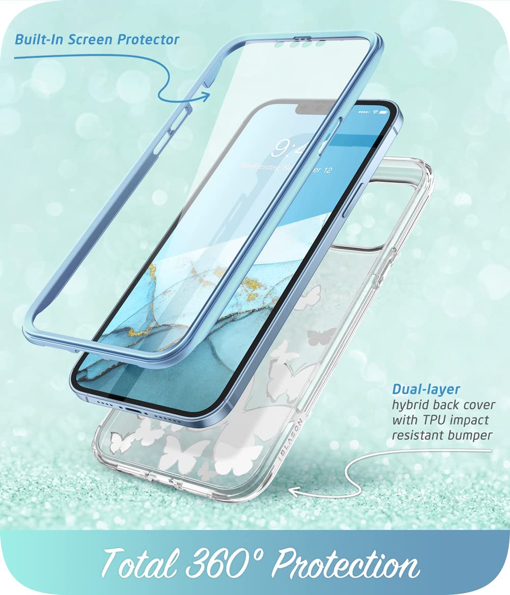 I Blason Cosmo For Iphone 13 Pro Max Case [Built In Screen Protector] [Military Grade Protection] Slim Full Body Stylish Protect