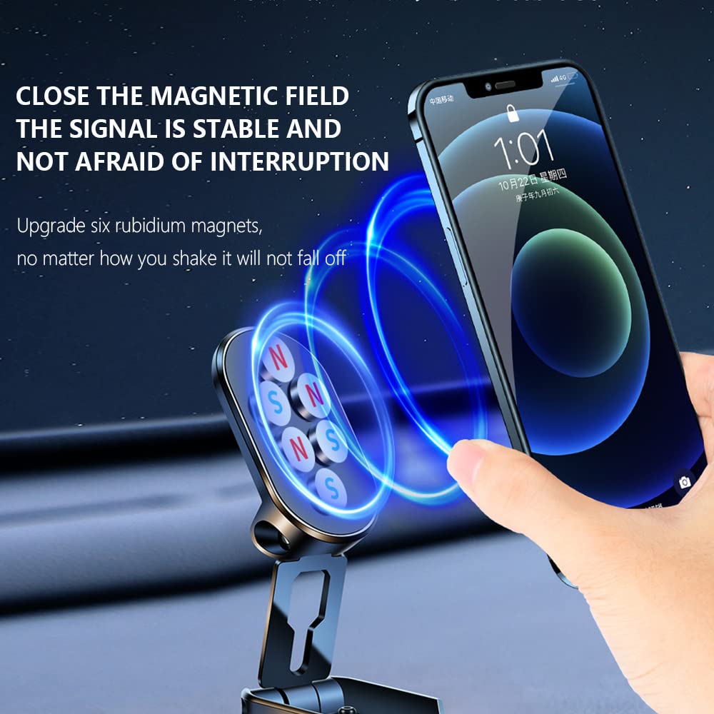 Magnetic Phone Holder For Car,Foldable Phone Mount Multi Functional 360