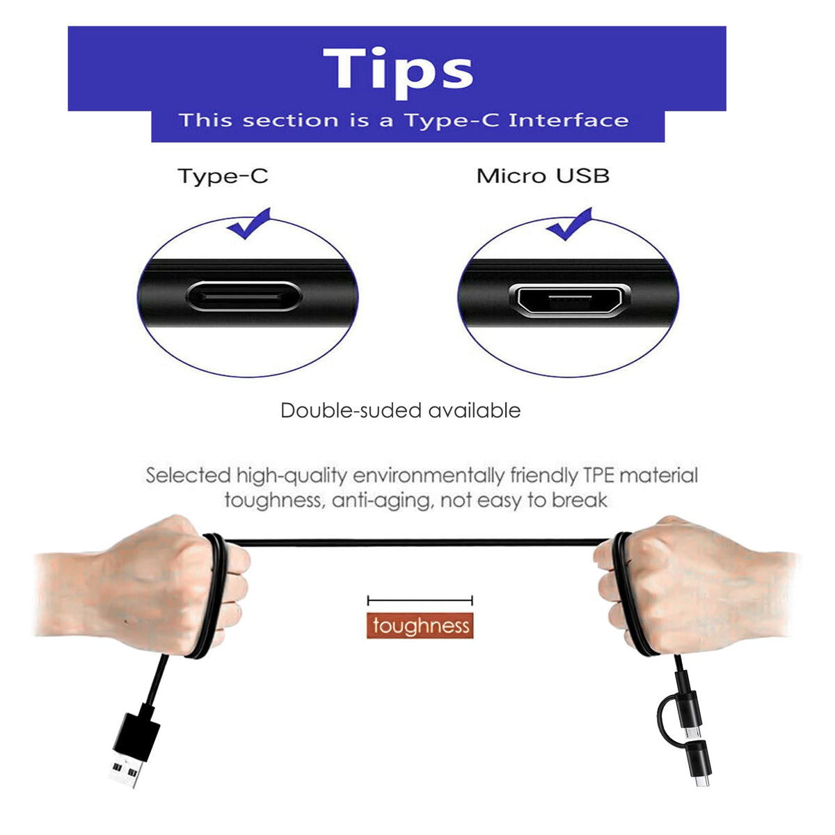 Micro Usb C Fast Wall Charger Charging Cable Cord Compatible With For ...