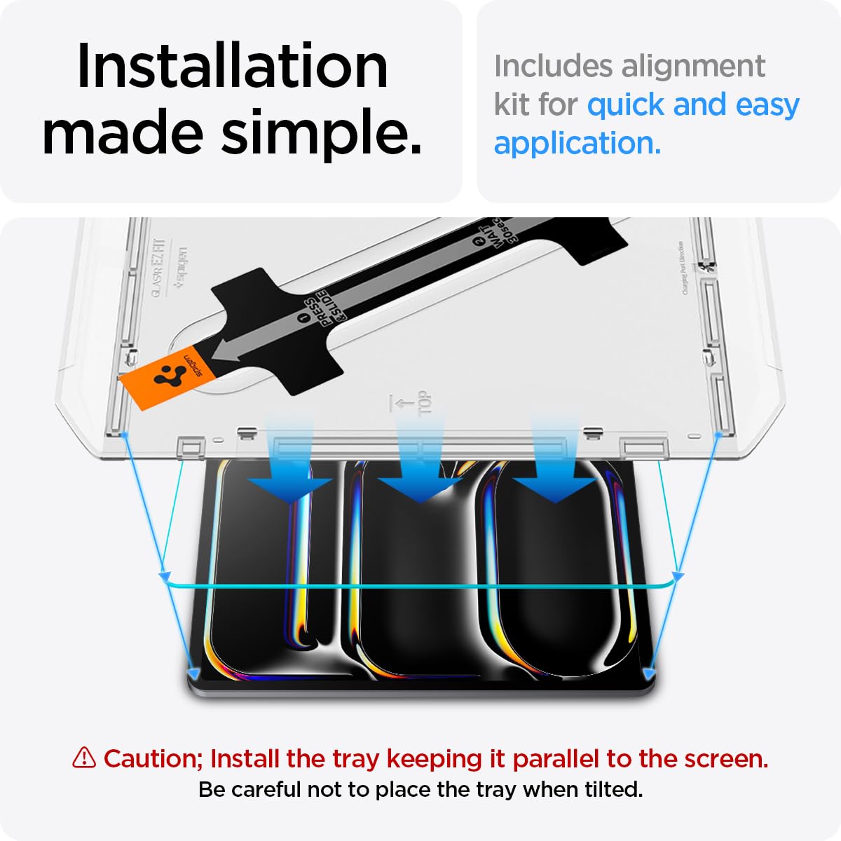 Spigen Tempered Glass Screen Protector [Glastr Ez Fit] Designed For Ipad Pro 11 Inch M4 (2024) [9H Hardness/Case Friendly]