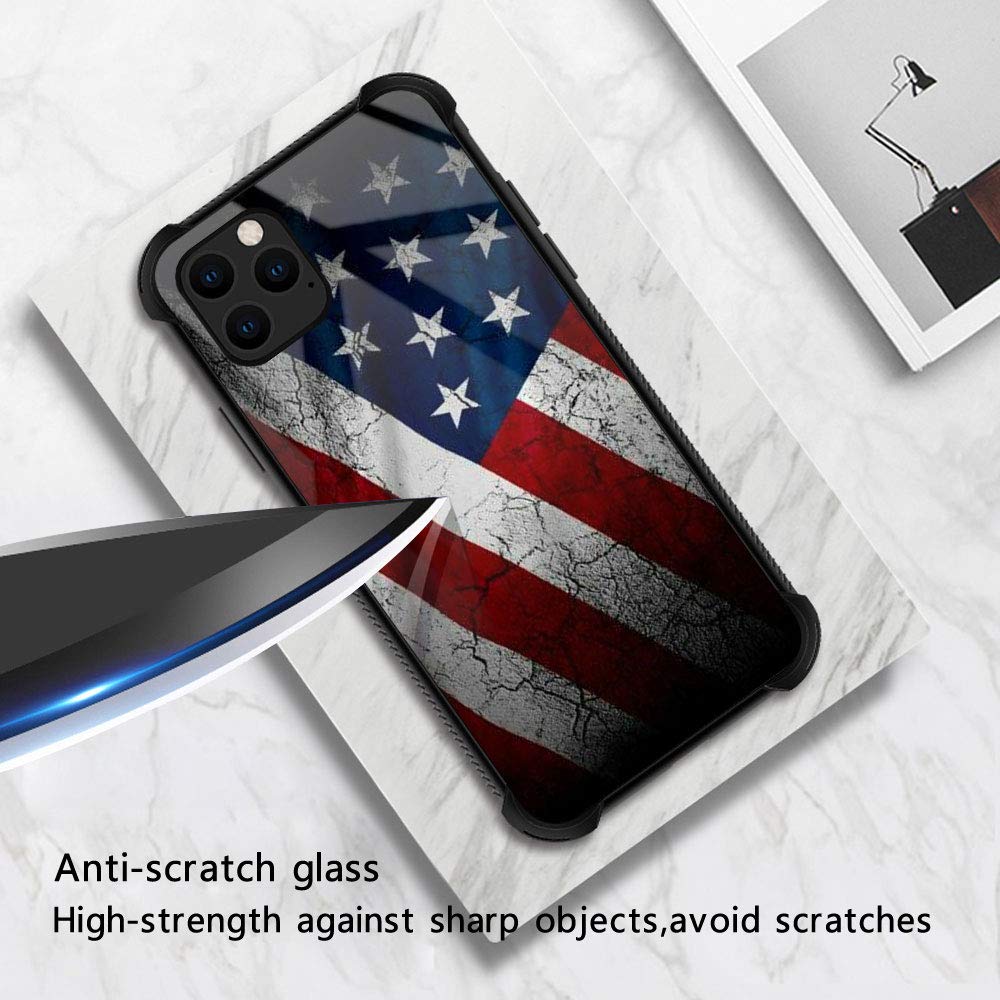 Zhegailian Case Compatible With Iphone 12,Stone Flag Case For Iphone 12 Pro For Boys Men,Pattern Design Anti Scratch Organic Gla