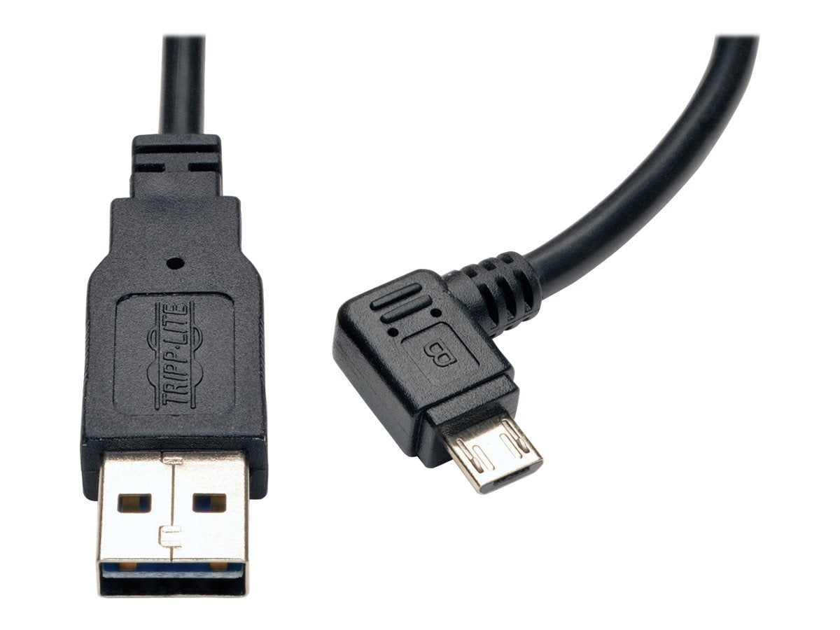 Tripp Lite Reversible Usb Charge Cable A To Right Angle 5-Pin Micro B (Ur05C-003-Rb),Black