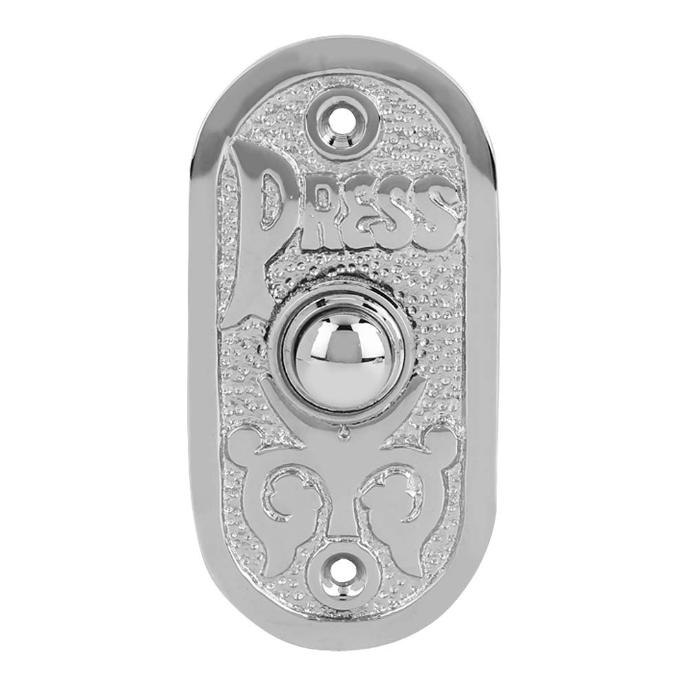 Wired Brass Doorbell Chime Push Button In Polished Nickel Finish Vintage Decorative Door Bell With Easy Installation, 3 1/8'' X