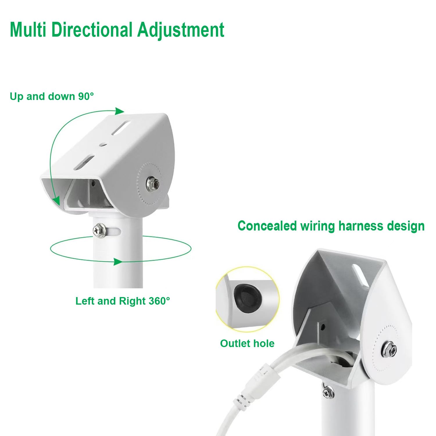 Pcuorleors Surveillance Security Camera Mount Bracket,Indoor/Outdoor Camera Wall Mount Bracket For Cctv Security Cameras, J Shap
