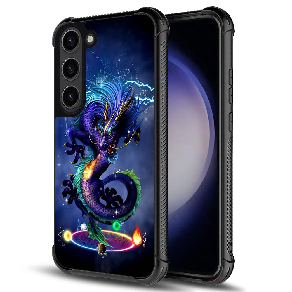 Samsung Galaxy S23 Plus Case,Darkness Dragon Galaxy S23+ Plus Cases For Boys Men,Anti Scratch Soft Tpu Pattern Design Case Compa