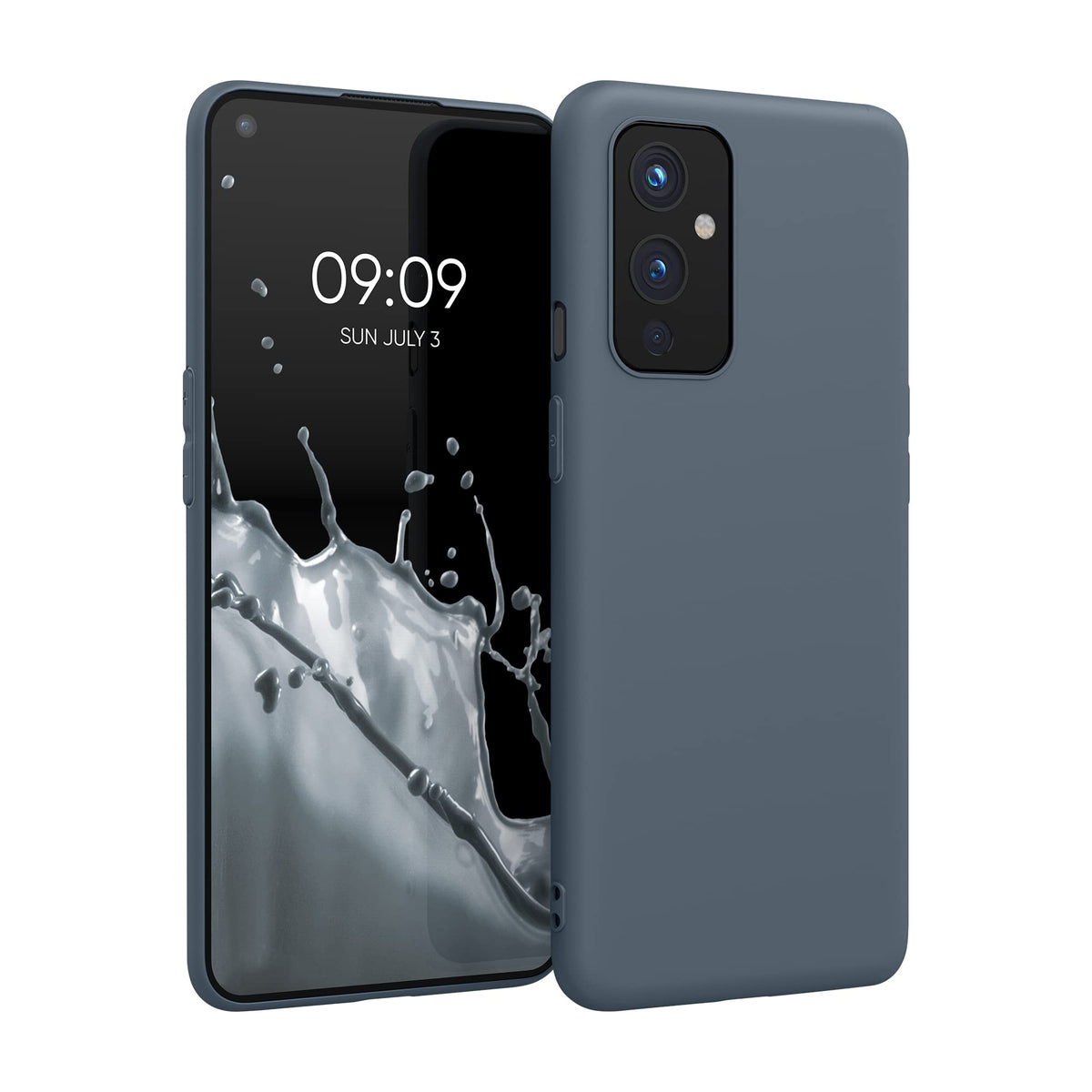Kwmobile Case Compatible With Oneplus 9 (Eu/Na Version) Case   Soft Slim Protective Tpu Silicone Cover   Dark Slate