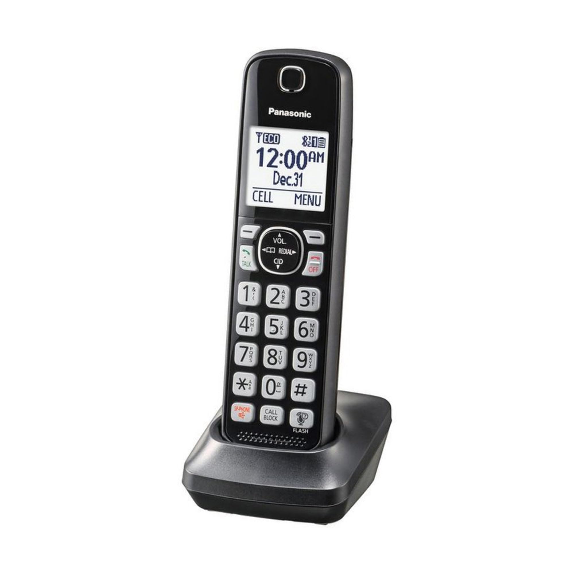 Panasonic Kx Tgfa51B Dect 6.0 Digital Additional Cordless Black Handset For Tgf5Xx Series