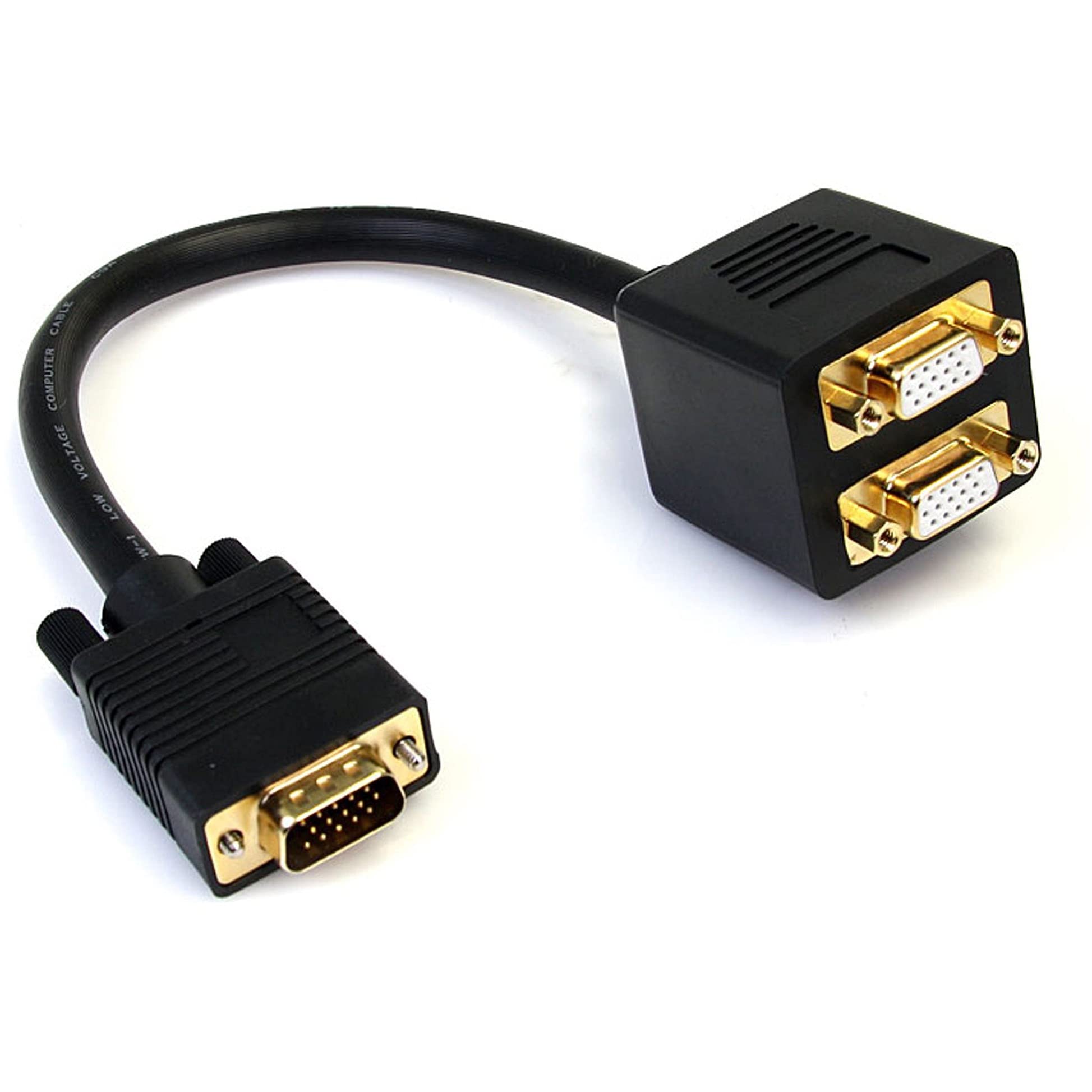 Startech.Com 1 Ft. Vga To Vga Splitter Cable   M/F Dual Monitor Video Cable Splitter (Vgaspl1Vv) Black