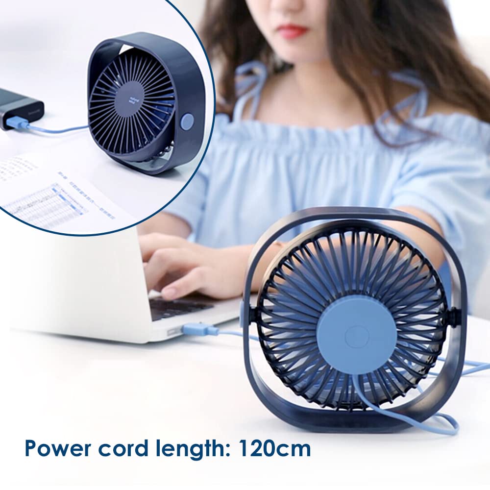 Simpeak Small Usb Fan Small Quiet Portable Usb Powered Only (No Battery), Cooling 3 Speed Setting 360 Adjustable Swivel Desktop