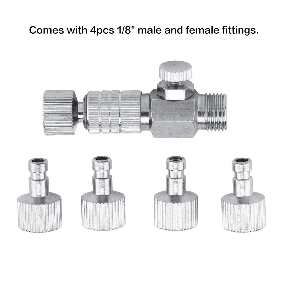 Tbest Harder Steenbeck Airbrush Quick Connect,Airbrush Quick Release Disconnect Adapter 1/8 In Bsp Male And Female Connections A