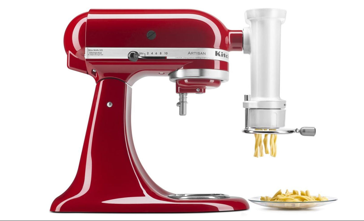 Kitchenaid Ksmpexta Gourmet Pasta Press Attachment With 6 Interchangeable Pasta Plates, White