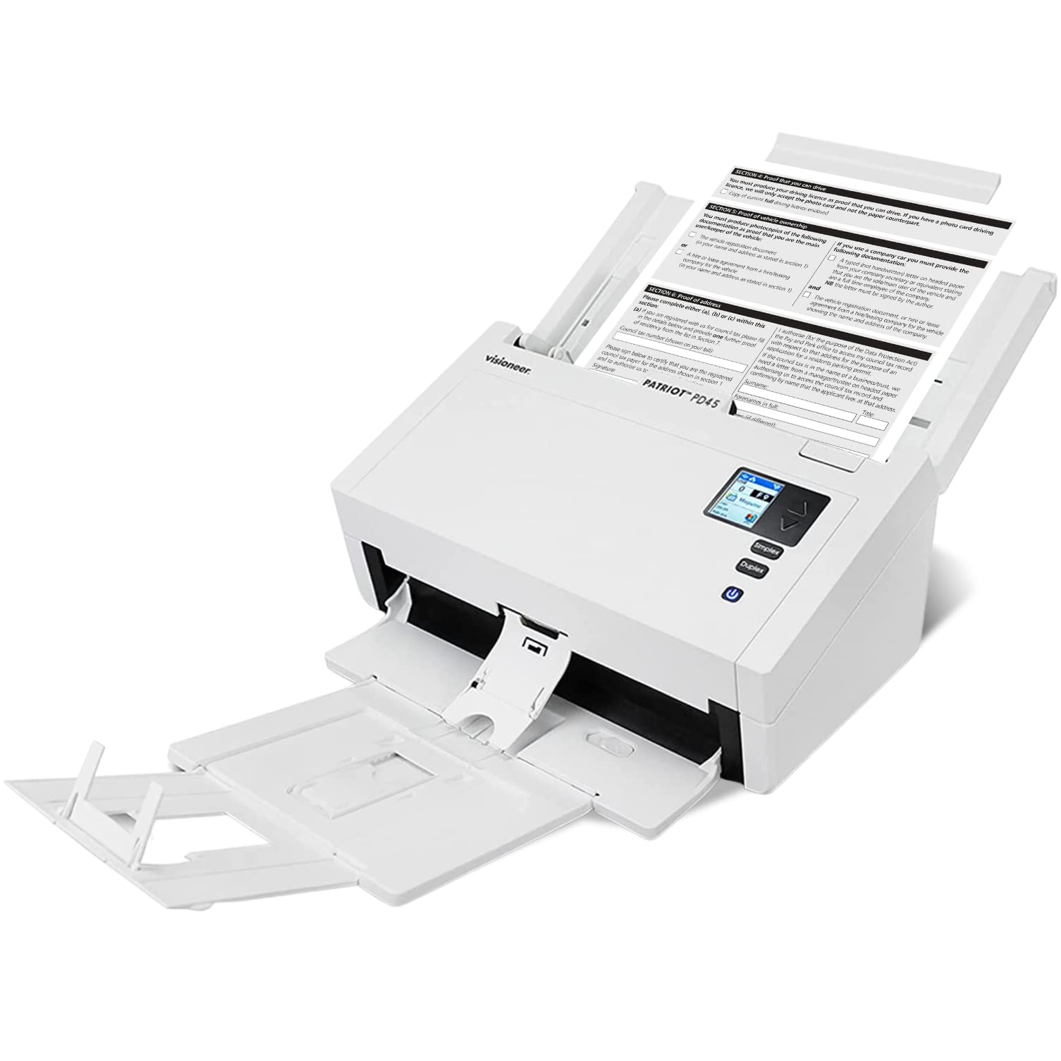 Visioneer Patriot PD45 Scanner, USB Duplex Office Document Scanner for PC, 50 PPM, Sheetfed 100 Page Automatic Document Feeder (