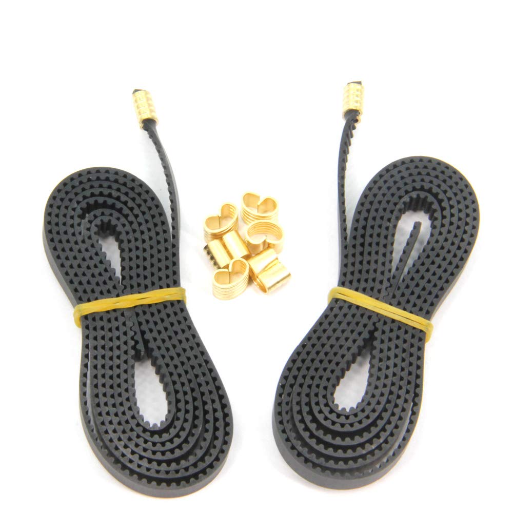 Befenybay 2Pcs 2Gt Open Timing Rubber Belt Length 1.2Meter Width 6Mm With 8Pcs Copper Buckle For Ender 3 3D Printer (Open Belt)