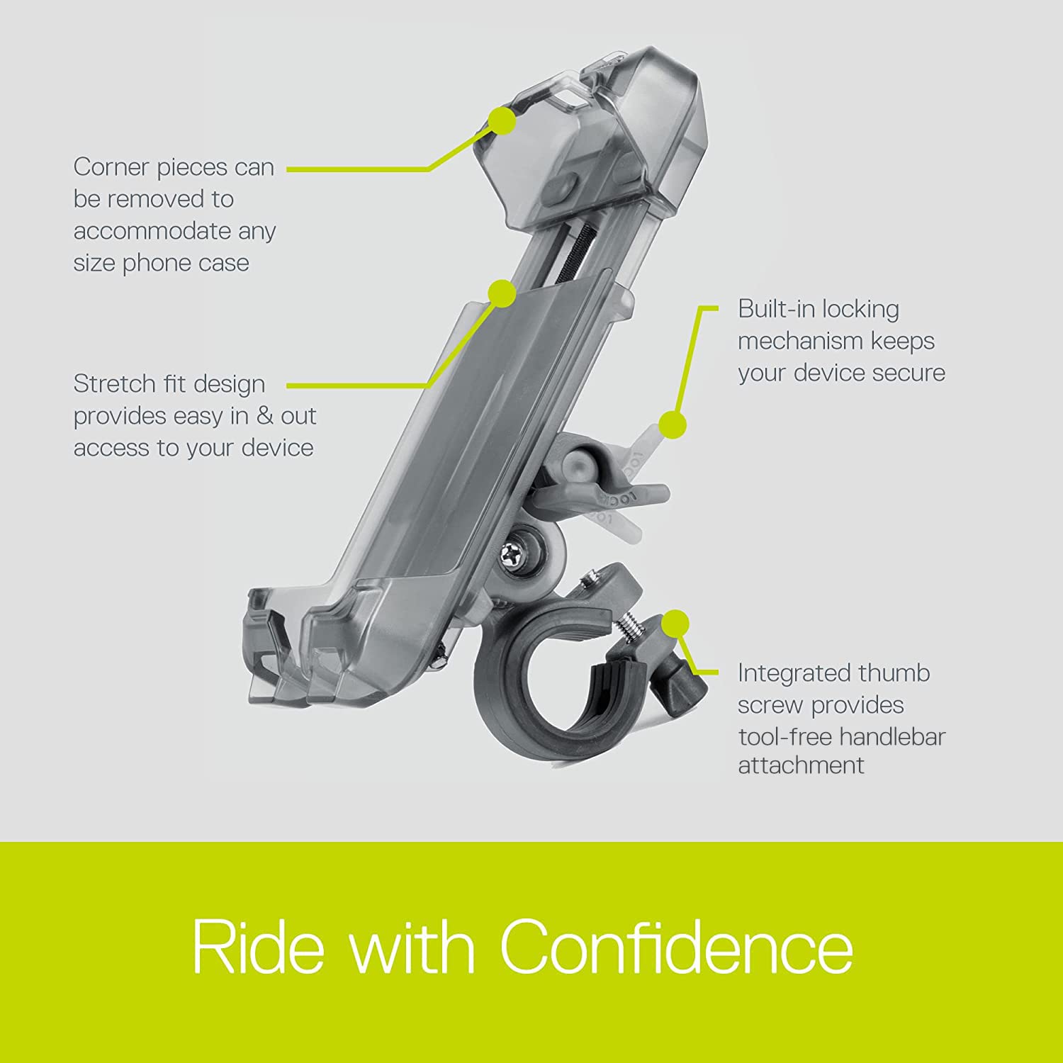 Bicycle Phone Mount By Delta Cycle   Lockable Bike Phone Mount Handlebar Adjusts To Any Size Bar   Fits Any Phone Or Iphone Up T