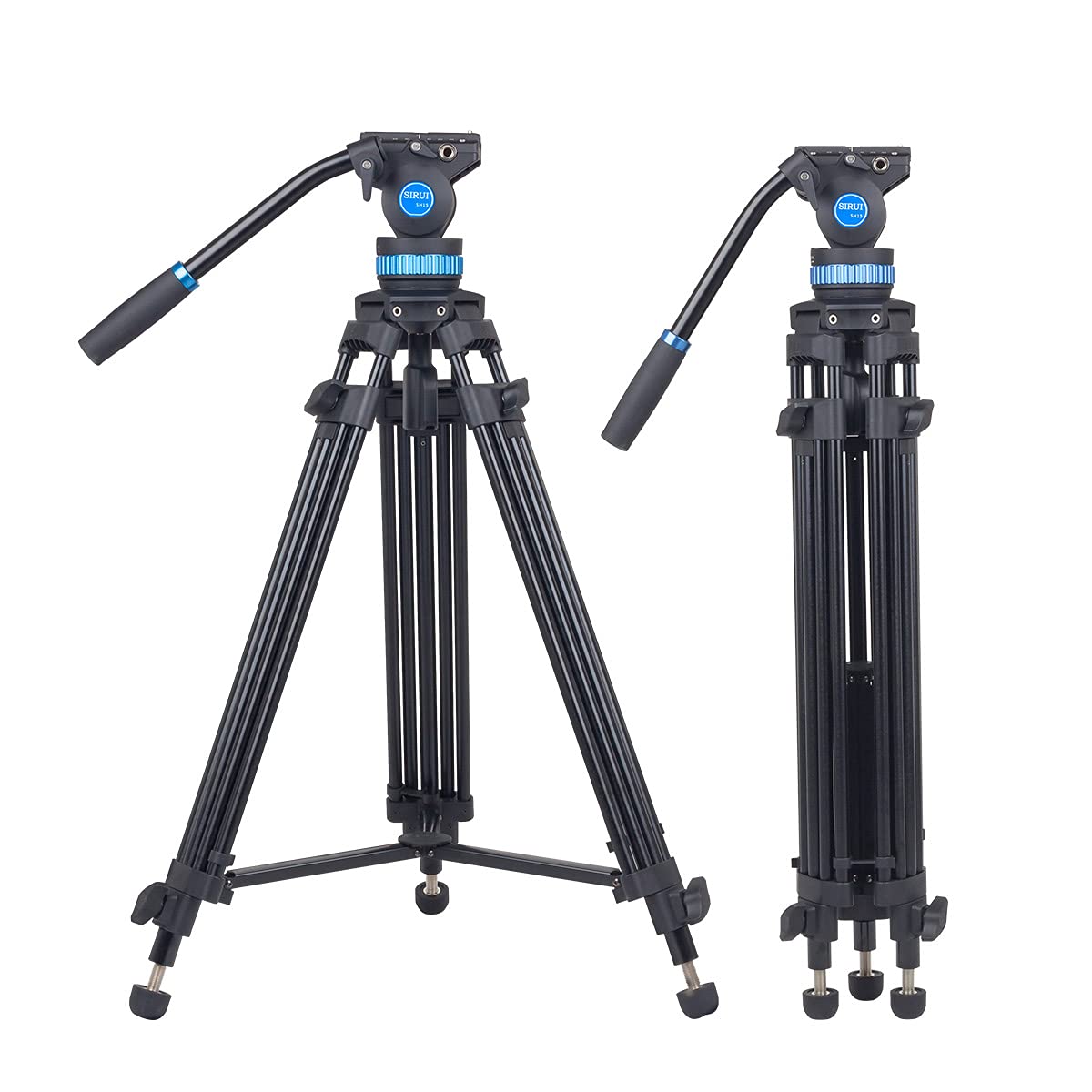 SIRUI SH-15 Aluminum Video Tripod with 360 Fluid Head, 61 Professional Heavy Duty Tripod Kit for DSLR Cameras