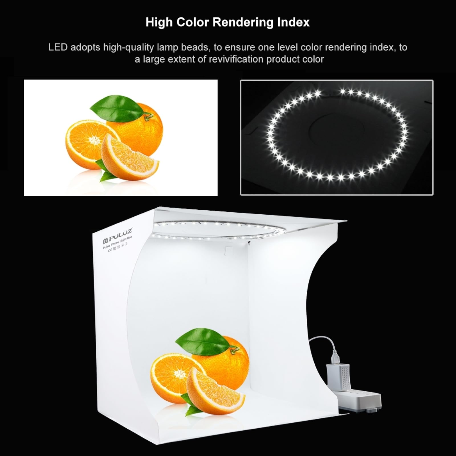 Photo Light Box 12'' Portable Folding Photography Light Tent Kit With White Light Warm Light And 6 Kinds Color Backgrounds For S