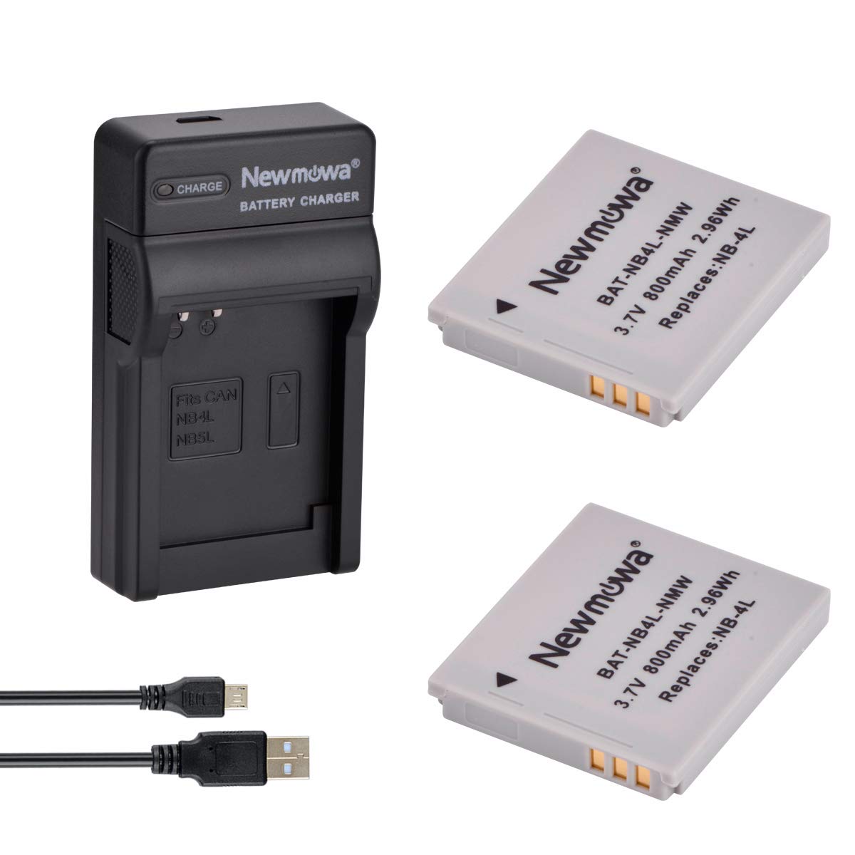 Newmowa Nb 4L Replacement Battery (2 Pack) And Portable Usb Charger Kit For Canon Powershot Elph 100 Hs,300 Hs,310 Hs,Sd30,Sd40,